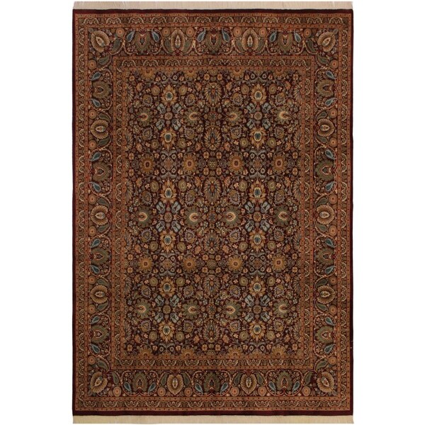Pak-Persian Dara Aubergine/Green Wool Rug (8'0 x 10'1) - 8 ft. 0 in. x 10 ft. 1 in.