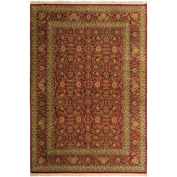 Pak-Persian Dustin Red/Blue Wool Rug (10'0 x 14'3) - 10 ft. 0 in. x 14 ft. 3 in.