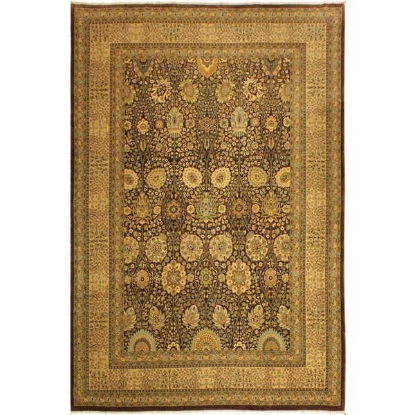 Vegtable Dye Istanbul Tempie Brown/Tan Wool Rug (10'4 x 14'5) - 10 ft. 4 in. x 14 ft. 5 in.