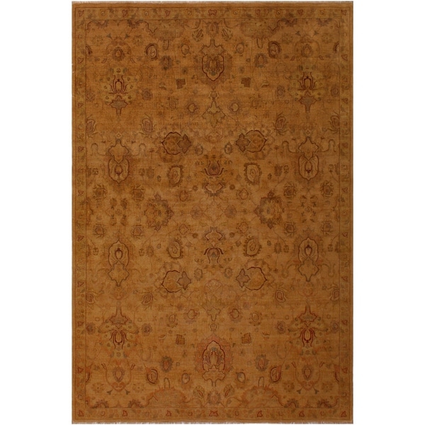 Istatnbul Lavastone Low-Pile Deb Gold/Gold Wool Rug (8'1 x 11'1) - 8 ft. 1 in. x 11 ft. 1 in.