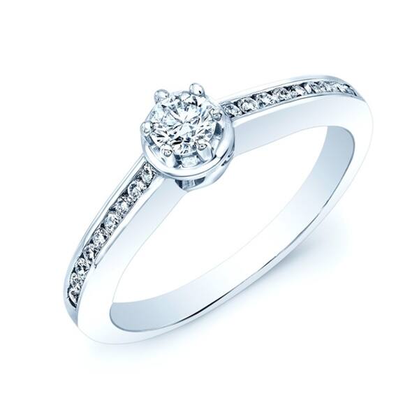 Shop Platinum Round Cut Diamond 0 4 Ct T W Engagement Ring Size 7 On Sale Overstock 25642097