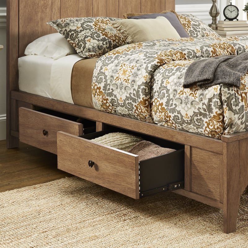 Ediline Antique-finish Scalloped Platform Storage Bed by iNSPIRE Q Classic