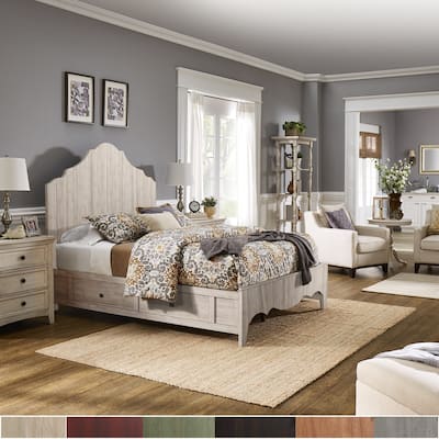 Ediline Antique-finish Scalloped Platform Storage Bed by iNSPIRE Q Classic