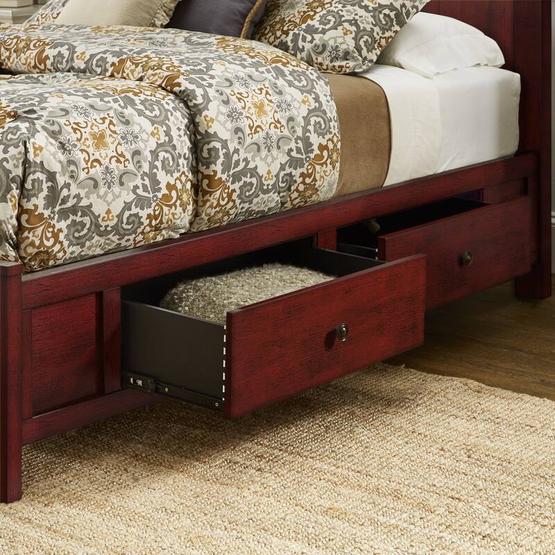Ediline Antique-finish Scalloped Platform Storage Bed by iNSPIRE Q Classic