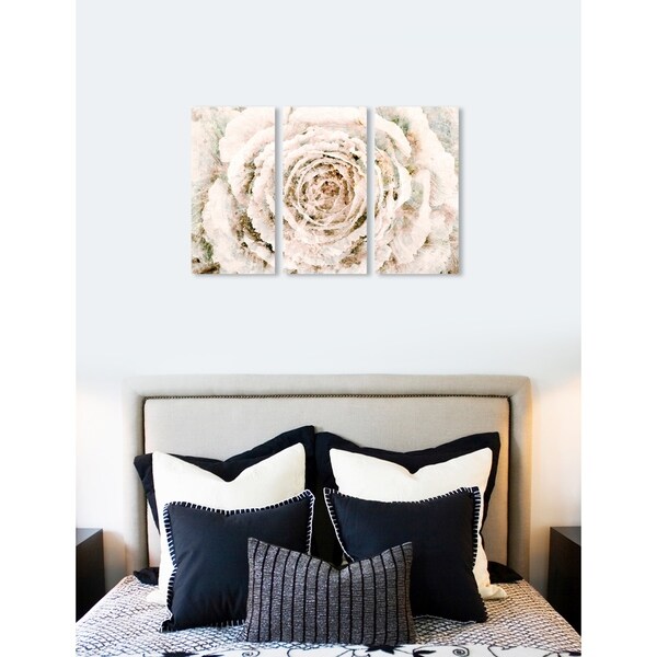 Oliver Gal 'Brown Winter Flower Triptych' 3 Piece Set, Floral Wall Art Print on Canvas - beige - 17" x 36" x 3 panels