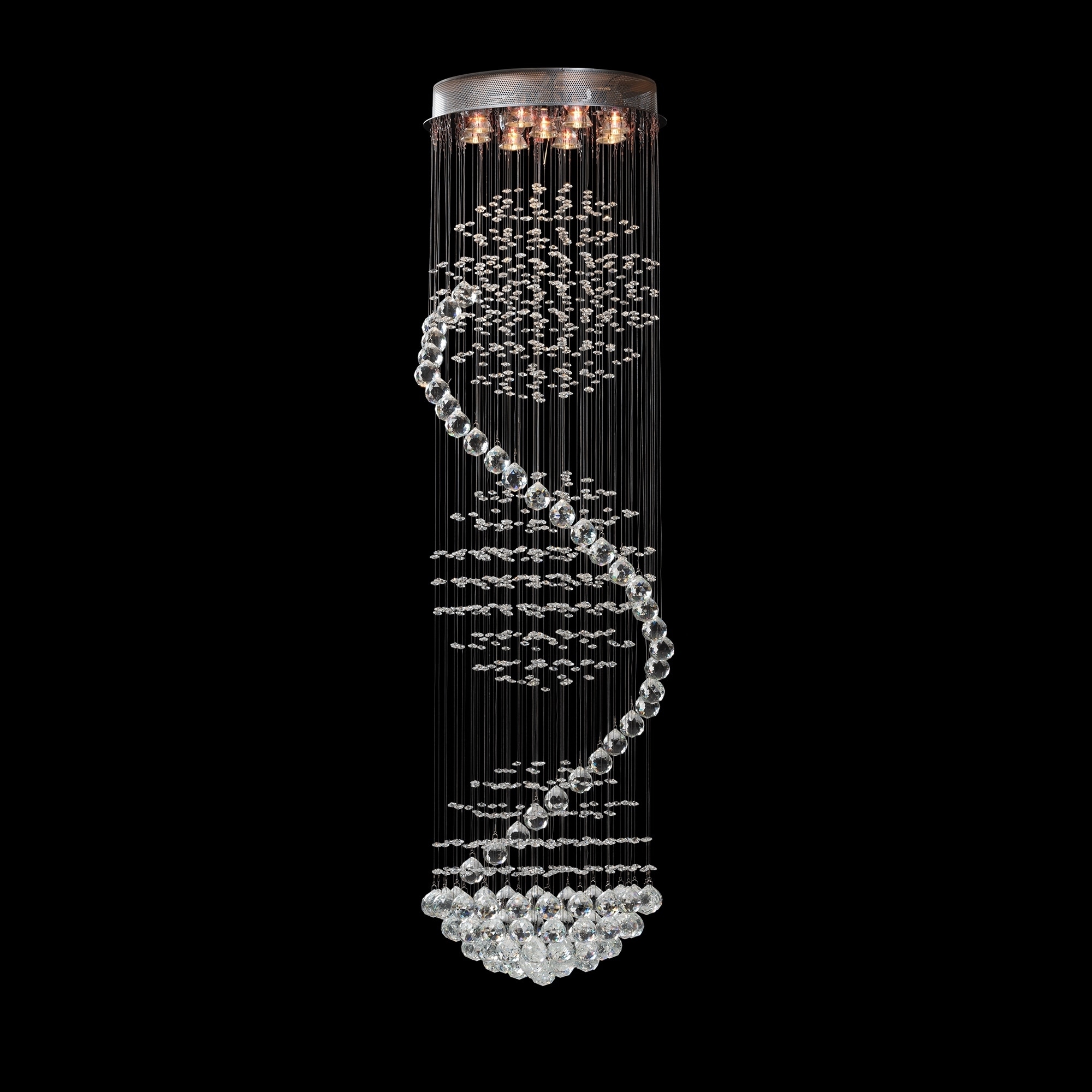 Contemporary Long Spiral Pendant Light Chandelier - Silver - Chandeliers For Bedrooms by Overstock.com