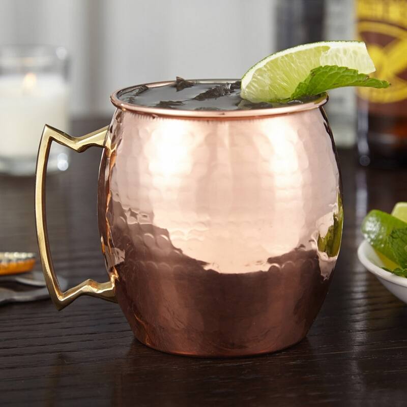 Modern Home Authentic 100 Percent Solid Copper Hammered Moscow Mule Mug - 1 Piece