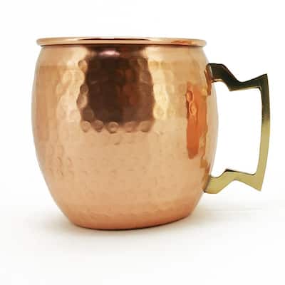 Modern Home Authentic 100 Percent Solid Copper Hammered Moscow Mule Mug