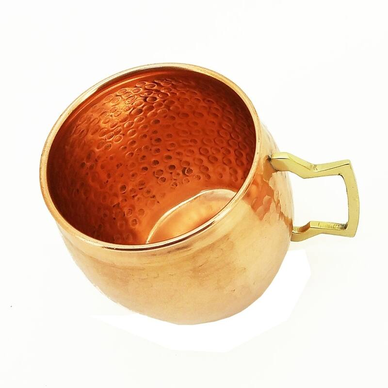 Modern Home Authentic 100 Percent Solid Copper Hammered Moscow Mule Mug