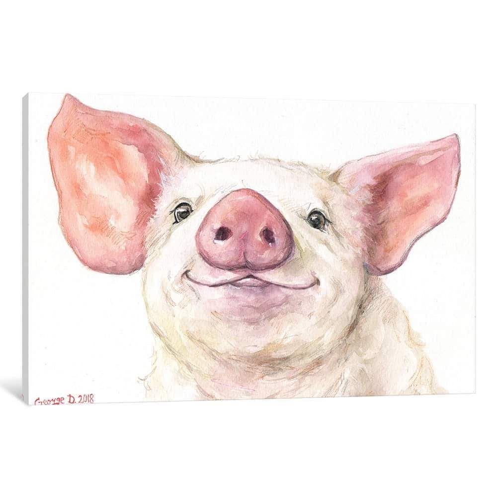 iCanvas "Happy Piggy" by George Dyachenko