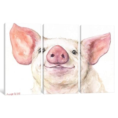 iCanvas "Happy Piggy" by George Dyachenko