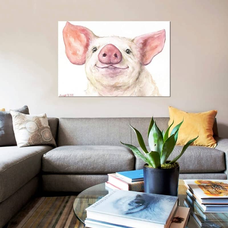 iCanvas "Happy Piggy" by George Dyachenko