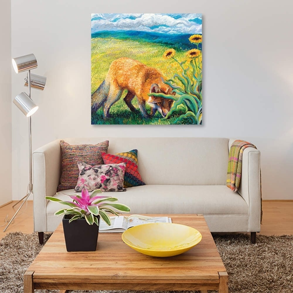 iCanvasART Foxy Triptych Panel III Canvas Print 37 x 37