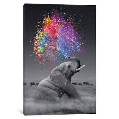 iCanvas "Elephant - Color Explosion" by Soaring Anchor Designs