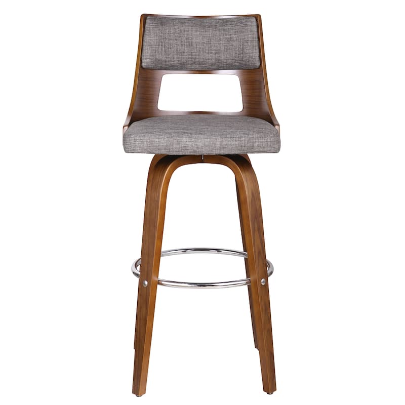 Porthos Home Piers Wood Bar Stools, Beech Legs and Fabric Upholstery