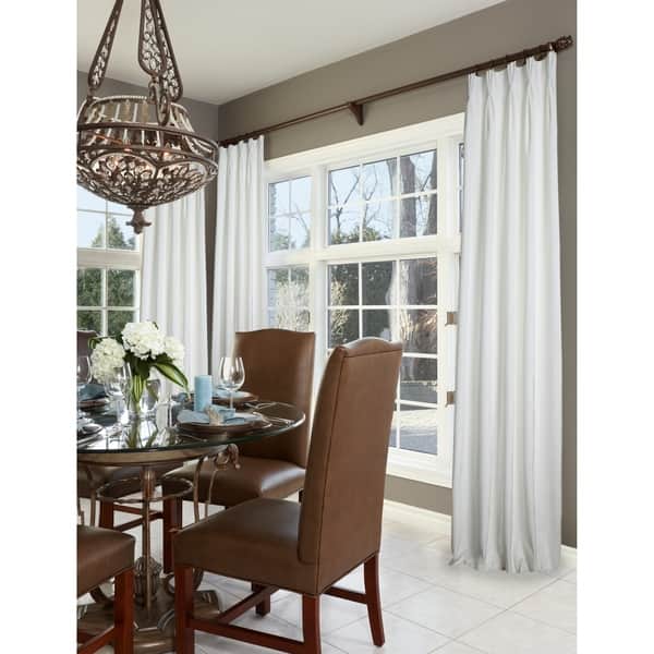 Shop Milan Opal White Velvet Pinch Pleat Lined Drapery Panel