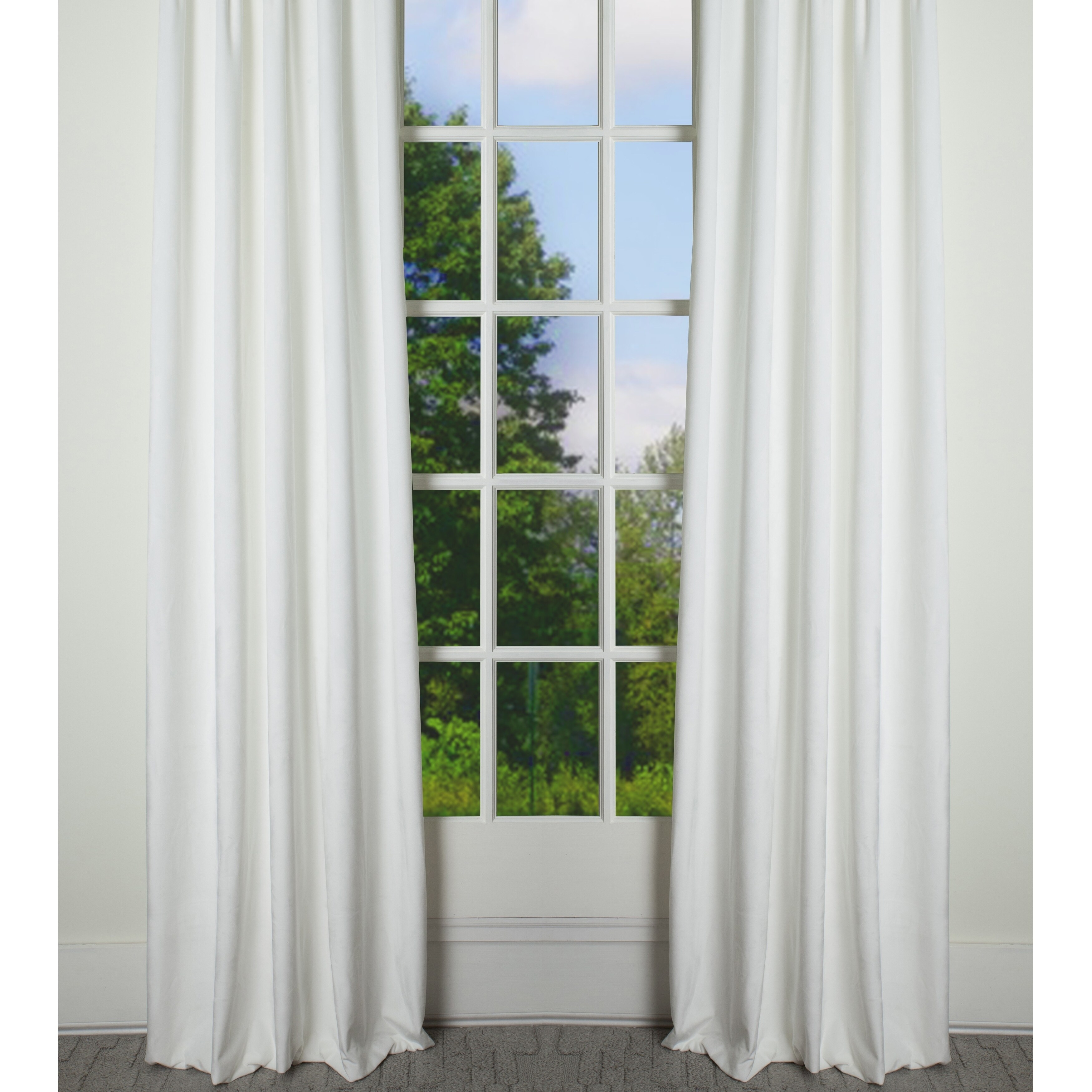 Shop Milan Opal White Velvet Pinch Pleat Lined Drapery Panel
