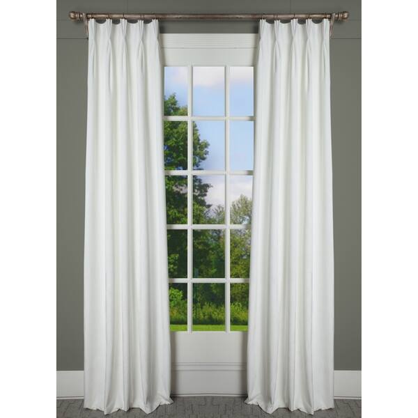 Shop Milan Opal White Velvet Pinch Pleat Lined Drapery Panel