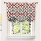 preview thumbnail 1 of 22, Carson Carrington Jarvenpaa Geo Trellis Pattern Tie-up Shade 45" width x 63" length - Red/Grey