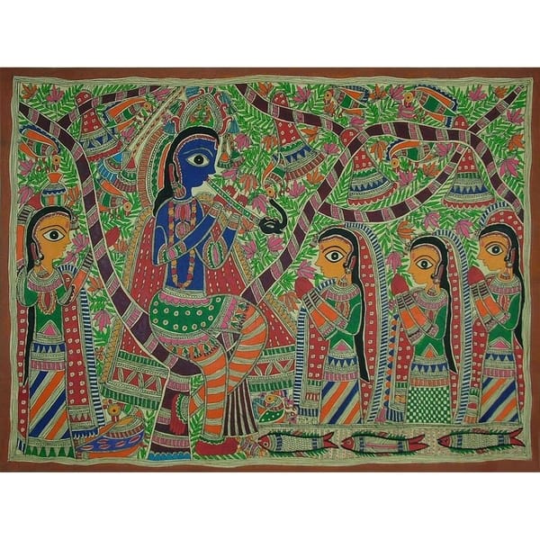 Shop Handmade Fun With Krishna Madhubani Painting India