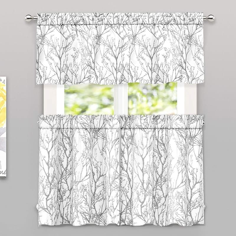 Porch & Den Pagosa Tree Branch -piece Valance and Tiers Set