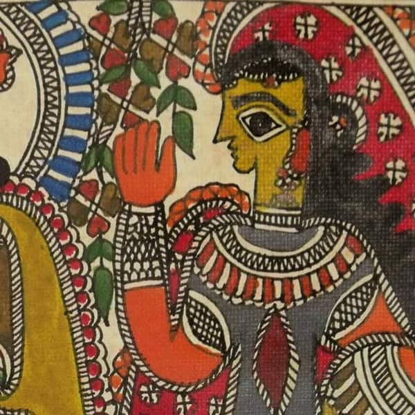 Shop Handmade Krishna The Cowherd Madhubani Painting India