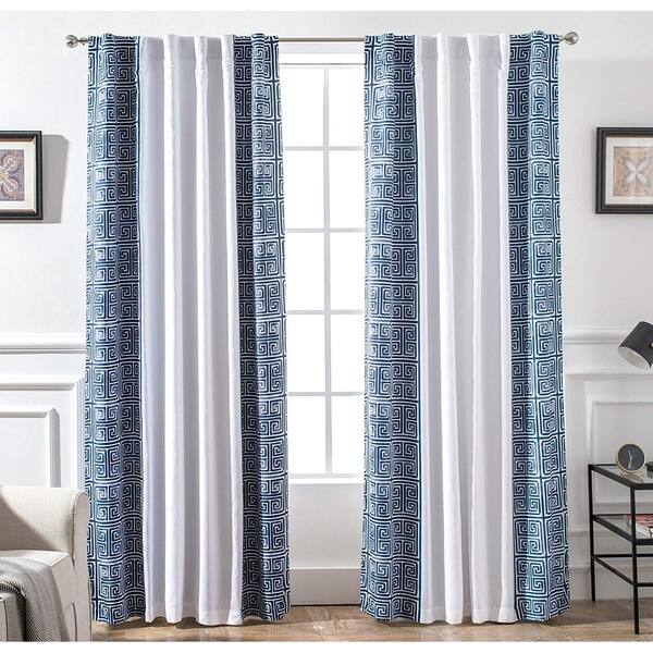 Shop Driftaway Greek Key Trim Lined Blackout Curtain Panel Pair