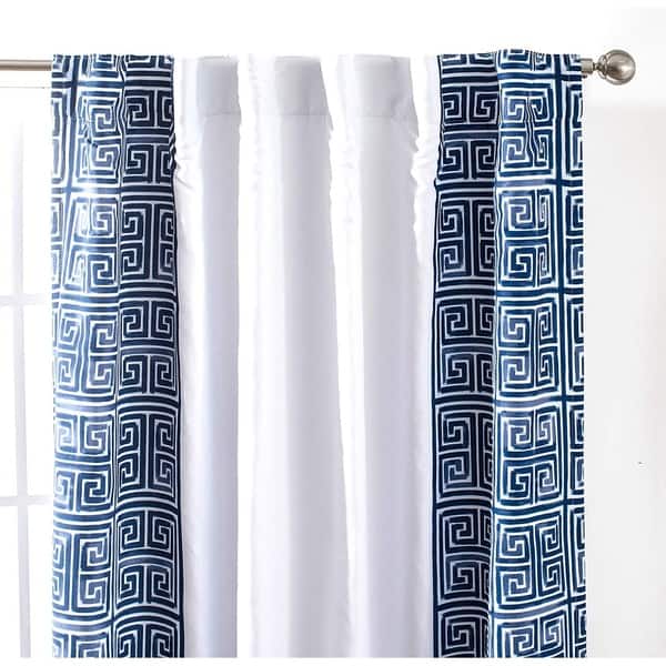 Shop Driftaway Greek Key Trim Lined Blackout Curtain Panel Pair