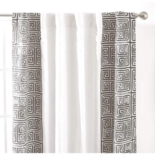 Driftaway Greek Key Trim Lined Blackout Curtain Panel Driftaway Greek Key Trim Lined Blackout Curtain Panel