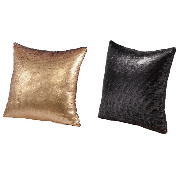 Shop Vintage 16 Inch Black And Gold Glamour Throw Pillows Set Of