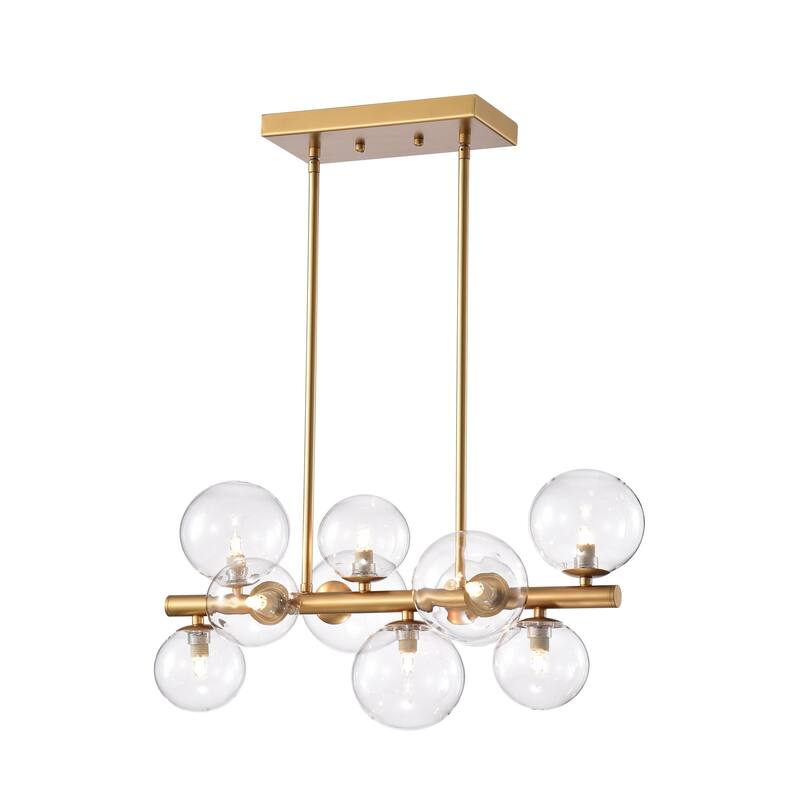 Darden 22-inch Gold 10-Light Clear Glass Shade Linear Chandelier