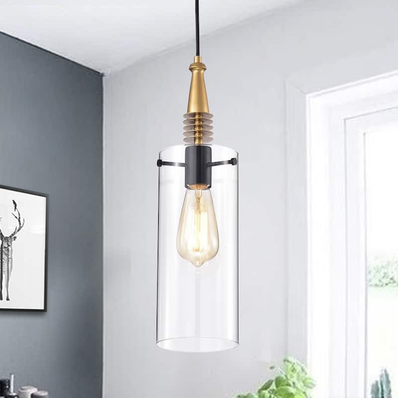 Flamur Gold 1-Light Gorgeous Pendant Glass Shade