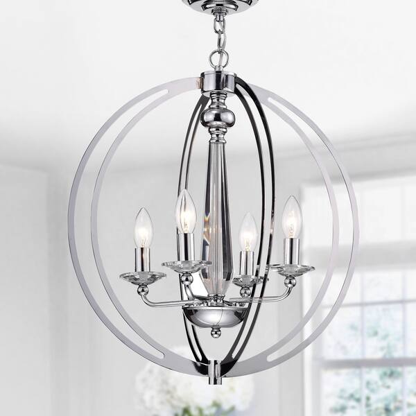 Shop Fulvio Chrome 4 Light Semi Flush Mount With Clear Shade