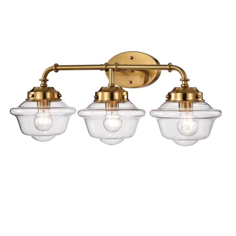 Nicoline Gold 3-Light Wall Sconce with Clear Glass Shade