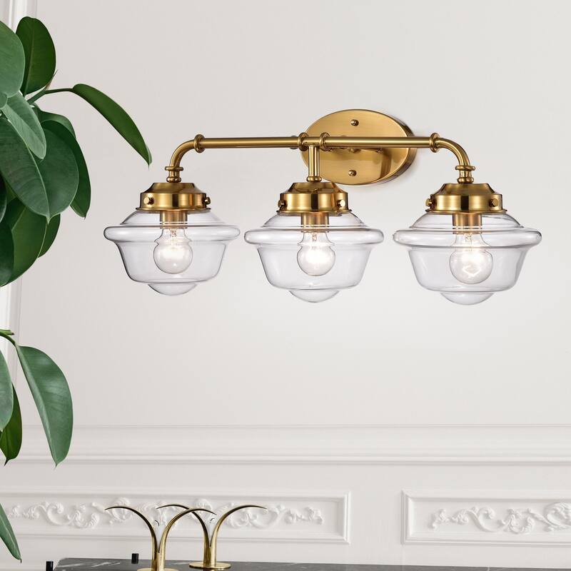 Nicoline Gold 3-Light Wall Sconce with Clear Glass Shade