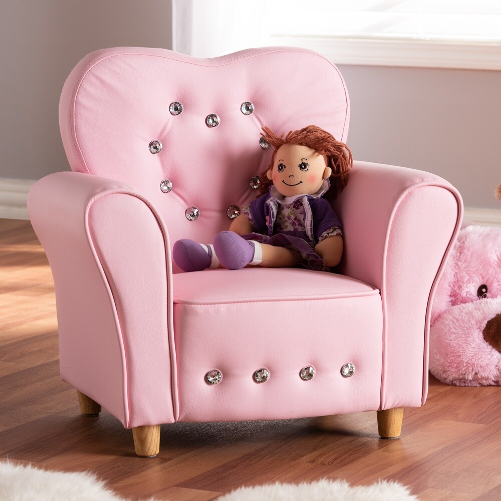 childs faux leather chair