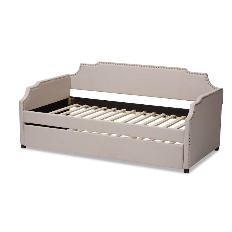 Contemporary Twin Size Daybed with Roll Out Trundle Guest Bed