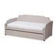 preview thumbnail 4 of 18, Contemporary Twin Size Daybed with Roll Out Trundle Guest Bed Beige
