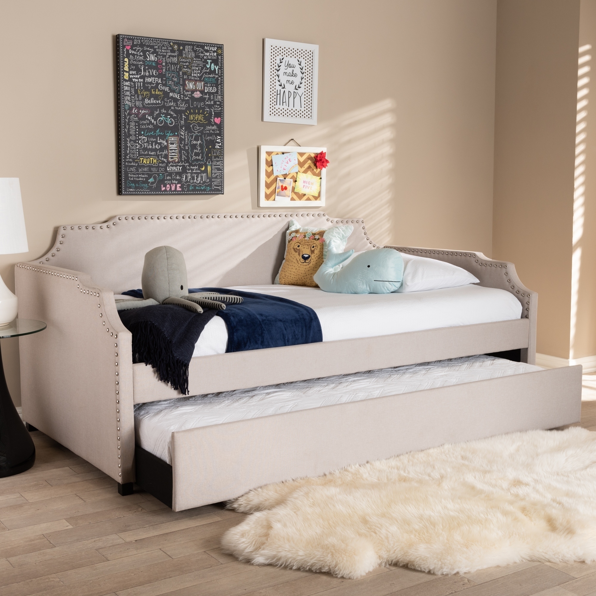 Shop Contemporary Twin Size Daybed With Roll Out Trundle Guest Bed