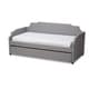 preview thumbnail 16 of 18, Contemporary Twin Size Daybed with Roll Out Trundle Guest Bed Grey