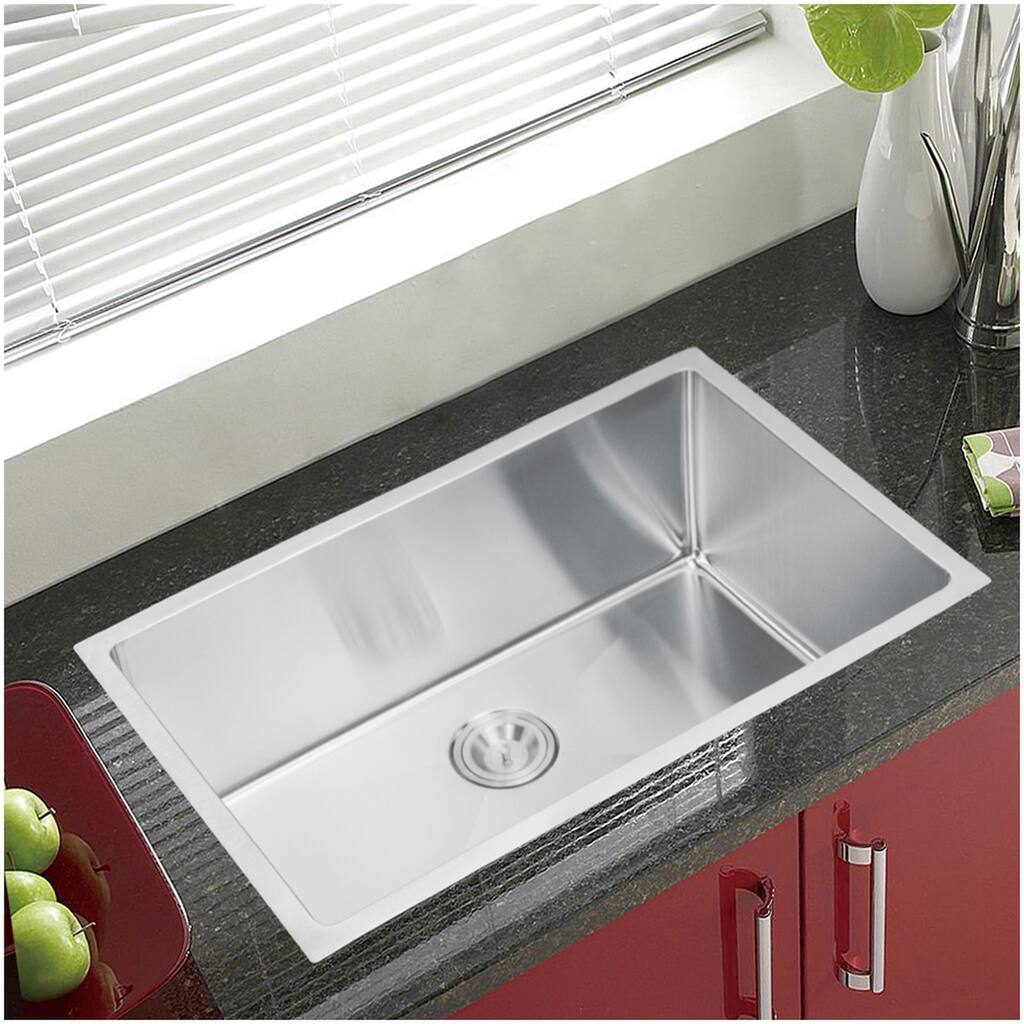 30"X18" Single Bowl 16g SS Undermount Kitchen Sink