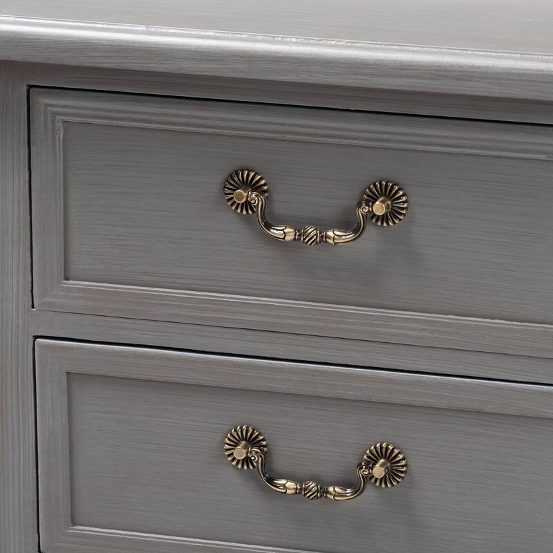 Baxton Studio Capucine Antique French Country Cottage Wood 3-Drawer End Table