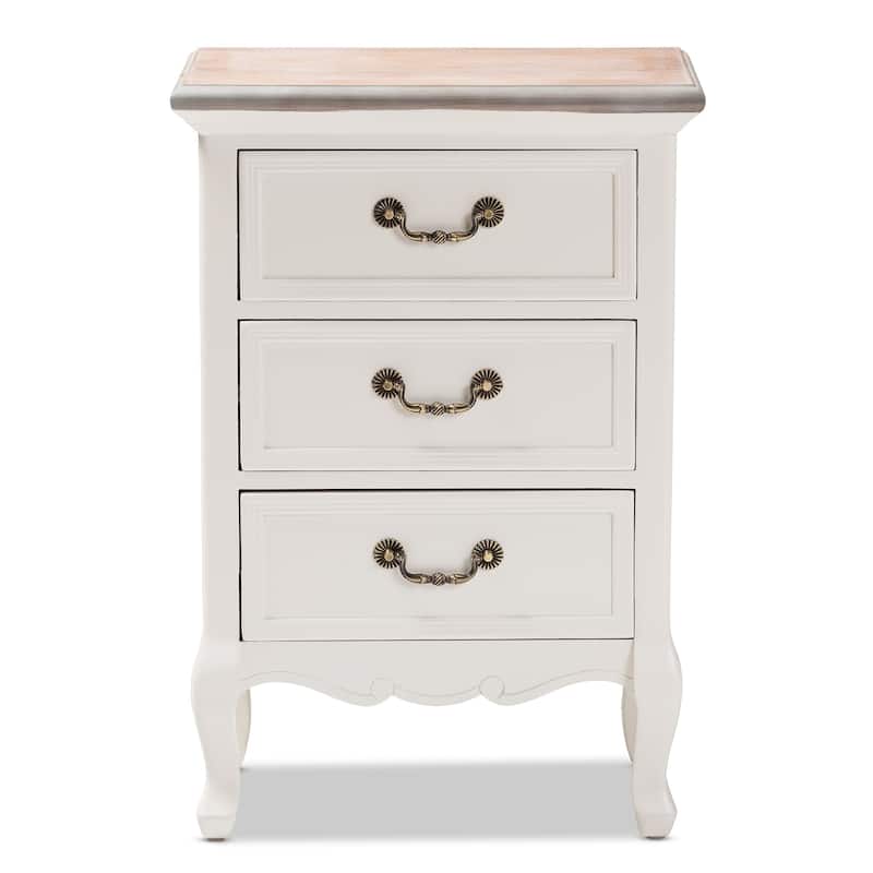 Baxton Studio Capucine Antique French Country Cottage Wood 3-Drawer End Table