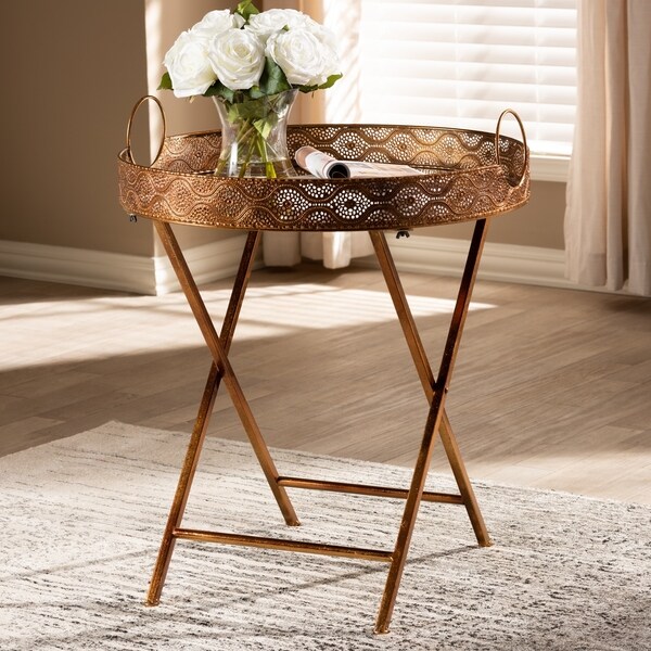 Shop Vintage Style Antique Gold Accent Tray Table ... Our available table accents are pieces of artwork, décor or fixtures that are great to be used as décor in any room of your home.