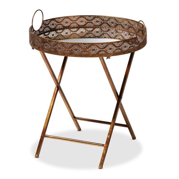Vintage Style Antique Gold Accent Tray Table Overstock 25658627 Shop accent tables at ethan allen.