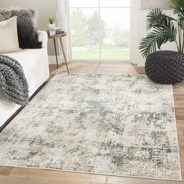 Shop Caden Abstract Gray  Ivory  Area Rug  10 x 14 On 