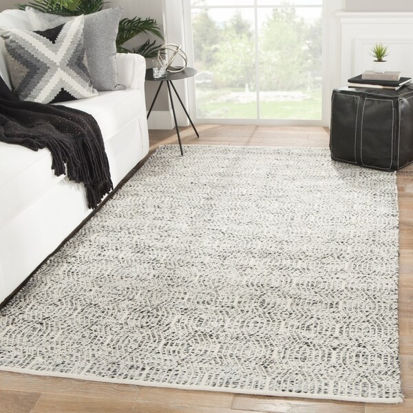 Nikki Chu by Jaipur Living Kiev Handmade Trellis Black/ Ivory Area Rug - 5' x 8'