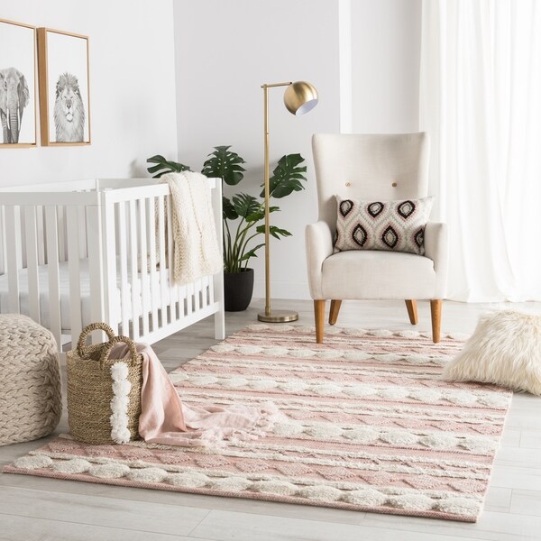 Nikki Chu by Jaipur Living Elixir Handmade Geometric Pink/ Ivory Area Rug - 7'10" x 10'