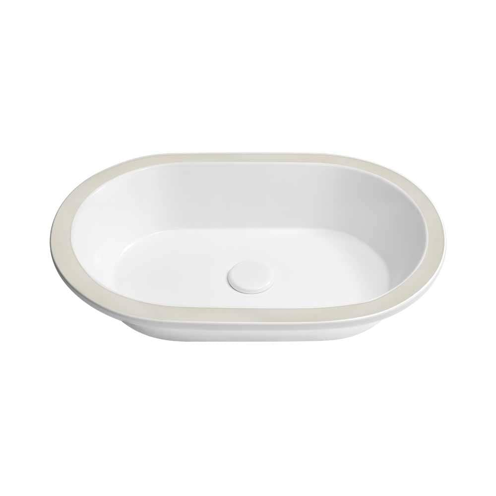 22 Forge Oval Undermount Ceramic Sink Without Overflow In White 2252 X 148 Sale 46039