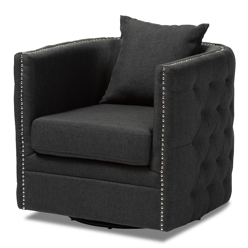 Contemporary Fabric Swivel Chair - Grey